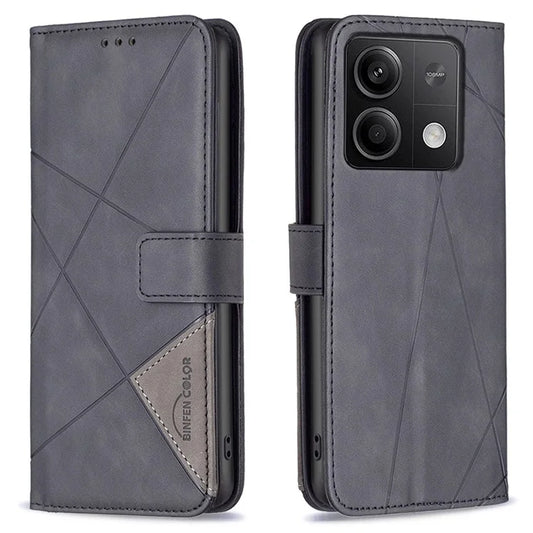 BINFEN COLOR BF05 For Xiaomi Redmi Note 13 5G Phone Case Leather Stand Flip Cover 3 Card Slots