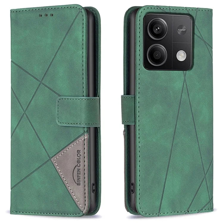 BINFEN COLOR BF05 For Xiaomi Redmi Note 13 5G Phone Case Leather Stand Flip Cover 3 Card Slots