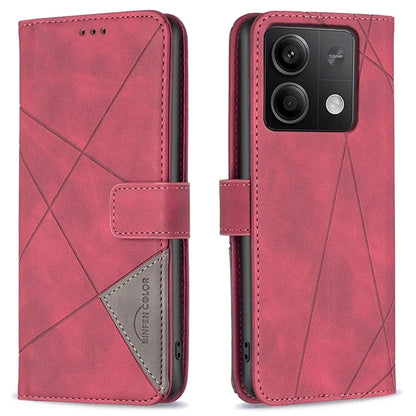 BINFEN COLOR BF05 For Xiaomi Redmi Note 13 5G Phone Case Leather Stand Flip Cover 3 Card Slots