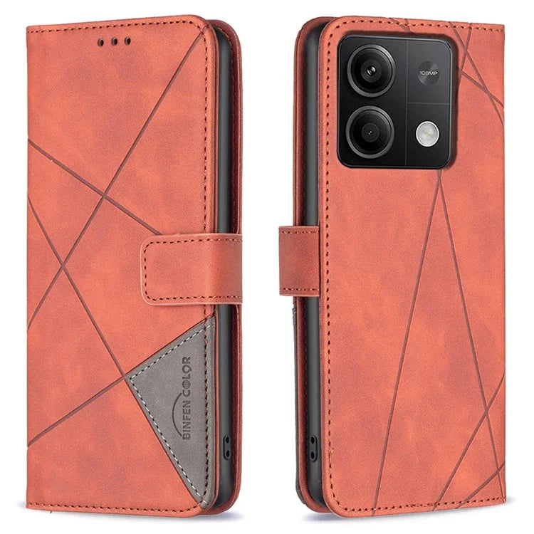 BINFEN COLOR BF05 For Xiaomi Redmi Note 13 5G Phone Case Leather Stand Flip Cover 3 Card Slots