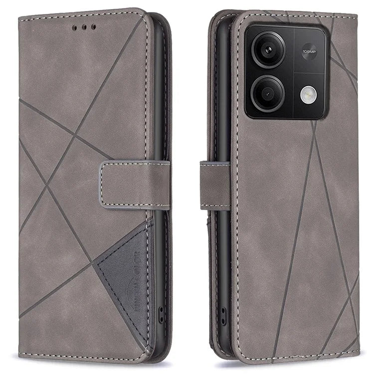 BINFEN COLOR BF05 For Xiaomi Redmi Note 13 5G Phone Case Leather Stand Flip Cover 3 Card Slots