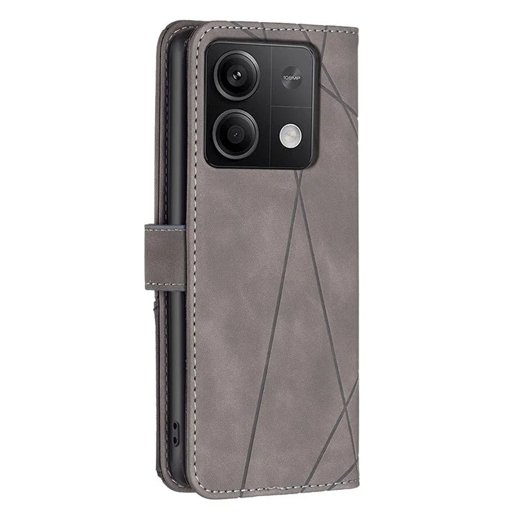 BINFEN COLOR BF05 For Xiaomi Redmi Note 13 5G Phone Case Leather Stand Flip Cover 3 Card Slots