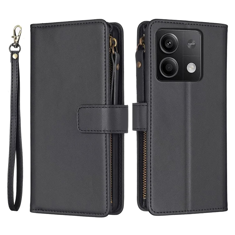 BF Style-19 for Xiaomi Redmi Note 13 5G Leather Phone Case Wallet Stand Flip Cover Zipper Pocket