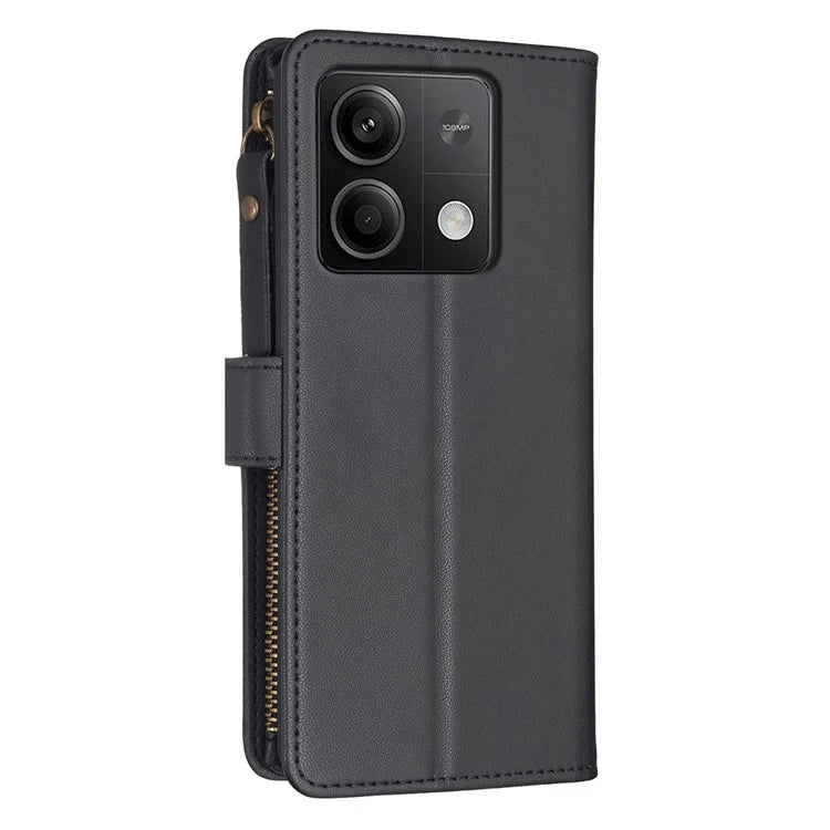 BF Style-19 for Xiaomi Redmi Note 13 5G Leather Phone Case Wallet Stand Flip Cover Zipper Pocket