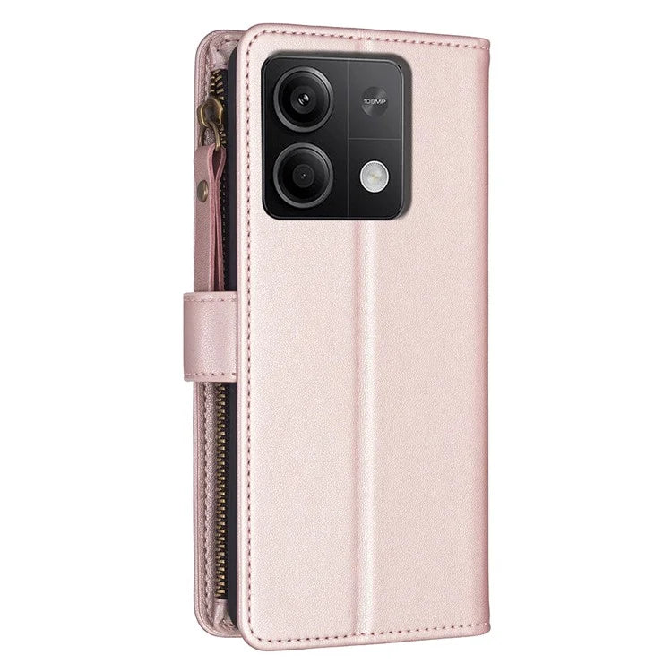 BF Style-19 for Xiaomi Redmi Note 13 5G Leather Phone Case Wallet Stand Flip Cover Zipper Pocket