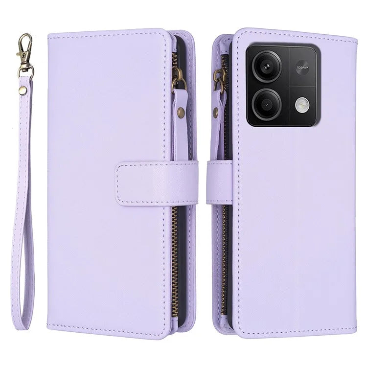 BF Style-19 for Xiaomi Redmi Note 13 5G Leather Phone Case Wallet Stand Flip Cover Zipper Pocket