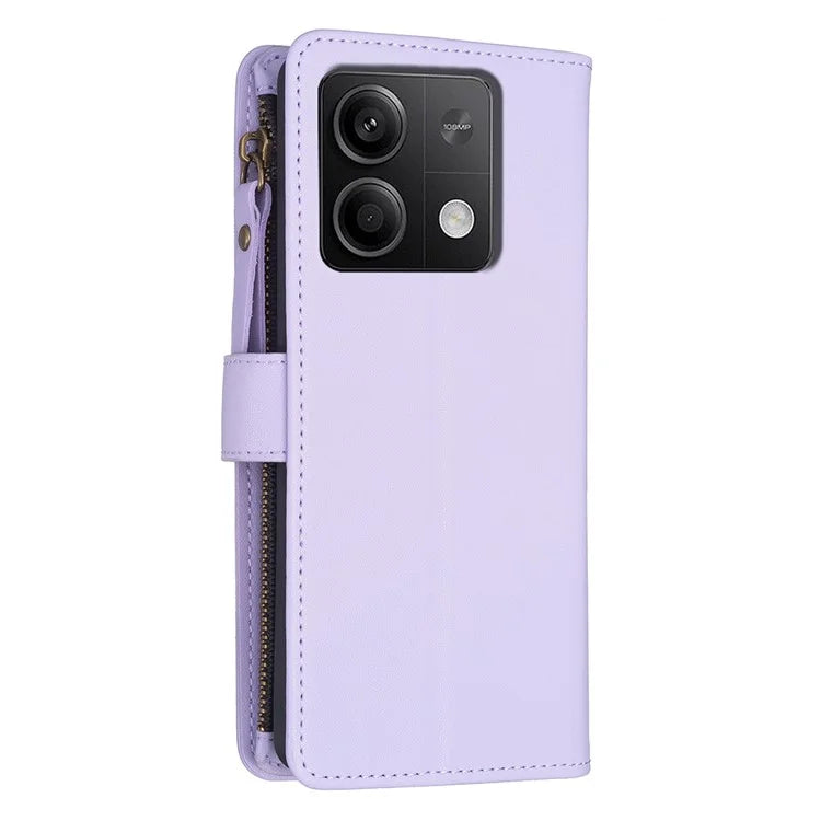 BF Style-19 for Xiaomi Redmi Note 13 5G Leather Phone Case Wallet Stand Flip Cover Zipper Pocket