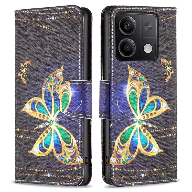 For Xiaomi Redmi Note 13 5G Phone Case Pattern Printing Wallet Leather Cover