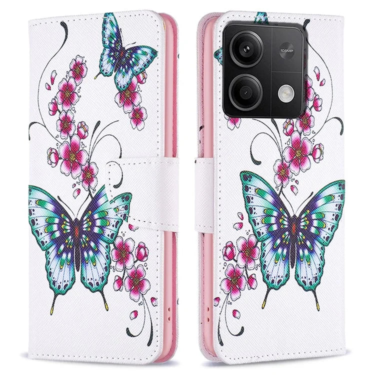 For Xiaomi Redmi Note 13 5G Phone Case Pattern Printing Wallet Leather Cover