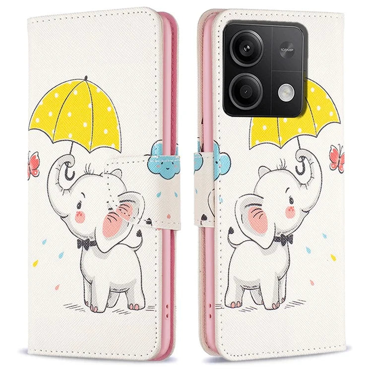 For Xiaomi Redmi Note 13 5G Phone Case Pattern Printing Wallet Leather Cover
