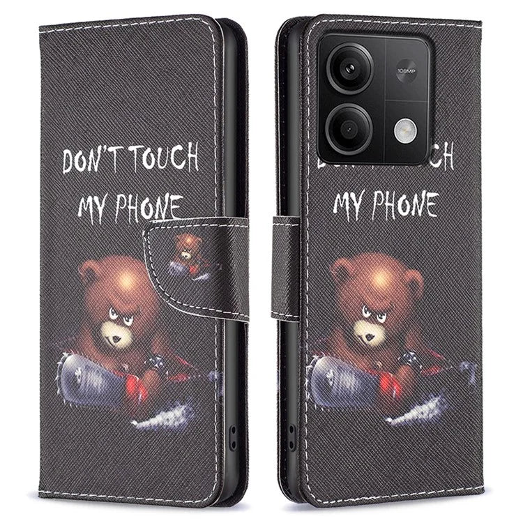 For Xiaomi Redmi Note 13 5G PU Leather Phone Case TPU Inner Shell Pattern Printing Design