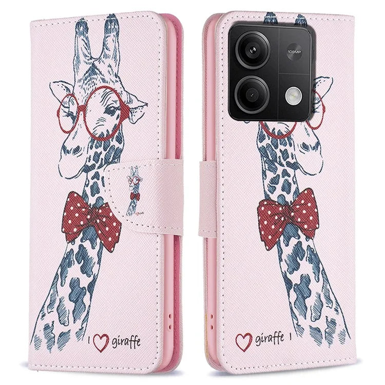 For Xiaomi Redmi Note 13 5G PU Leather Phone Case TPU Inner Shell Pattern Printing Design