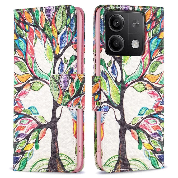 For Xiaomi Redmi Note 13 5G PU Leather Phone Case TPU Inner Shell Pattern Printing Design