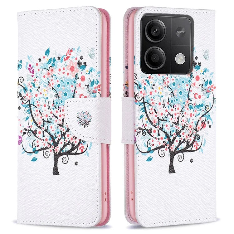 For Xiaomi Redmi Note 13 5G PU Leather Phone Case TPU Inner Shell Pattern Printing Design