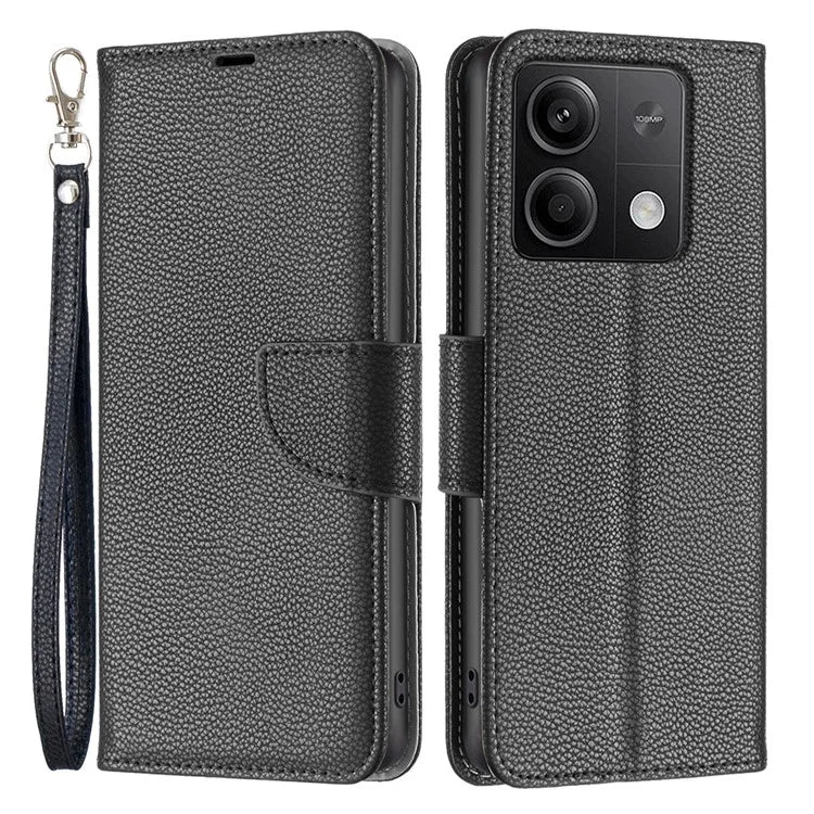For Xiaomi Redmi Note 13 5G Phone Case Wallet PU Leather Litchi Texture Protective Cover