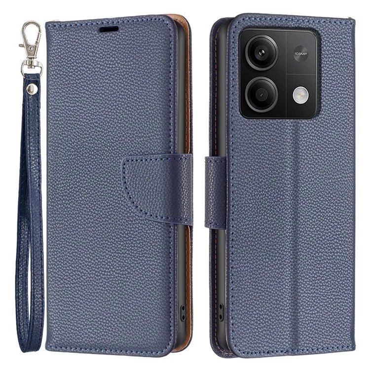 For Xiaomi Redmi Note 13 5G Phone Case Wallet PU Leather Litchi Texture Protective Cover