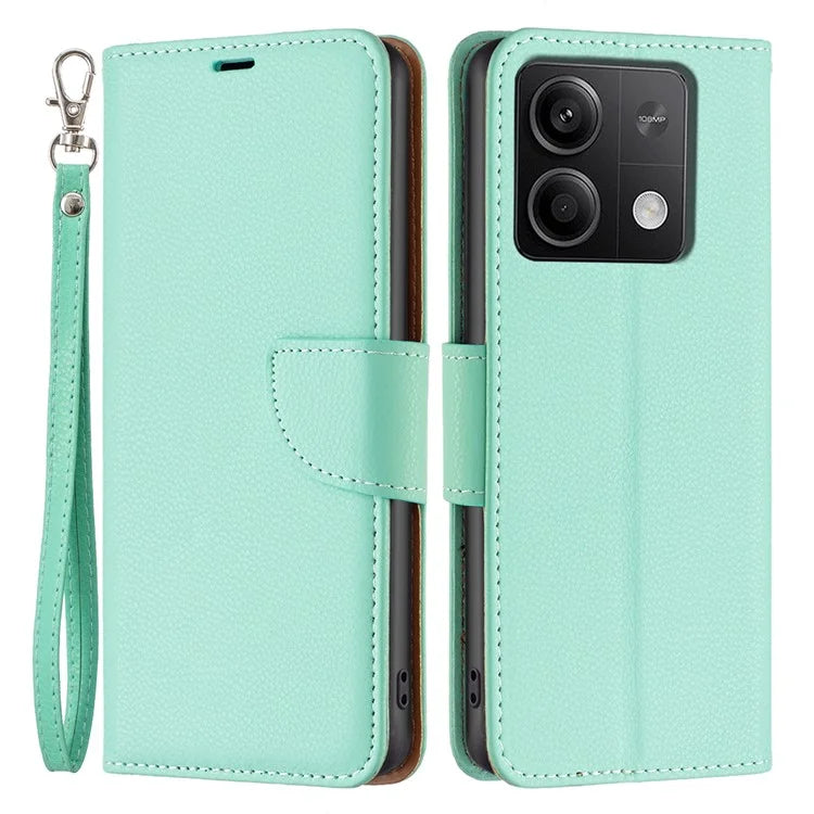 For Xiaomi Redmi Note 13 5G Phone Case Wallet PU Leather Litchi Texture Protective Cover