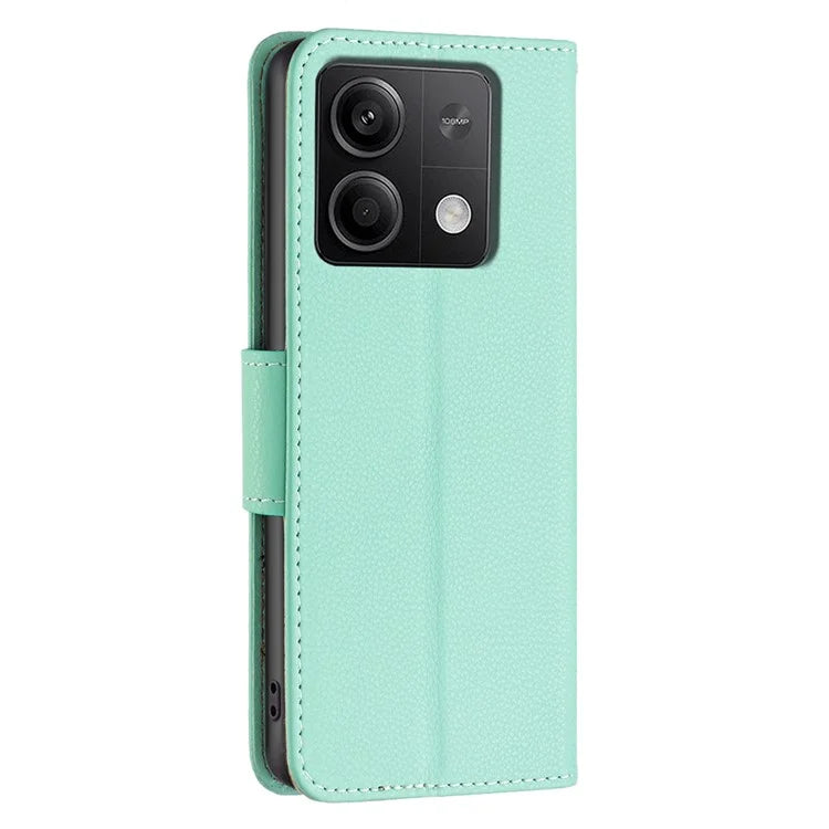 For Xiaomi Redmi Note 13 5G Phone Case Wallet PU Leather Litchi Texture Protective Cover