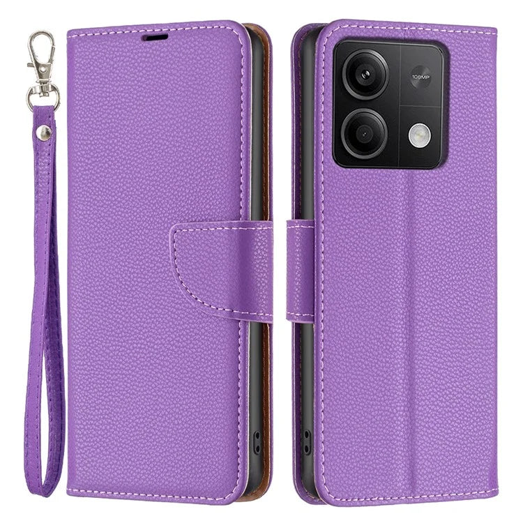 For Xiaomi Redmi Note 13 5G Phone Case Wallet PU Leather Litchi Texture Protective Cover