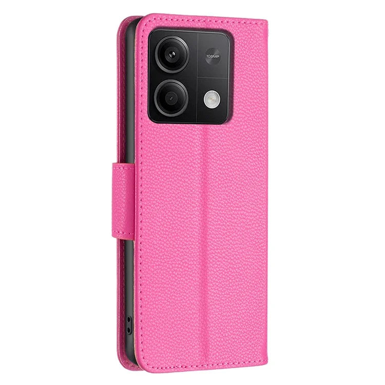 For Xiaomi Redmi Note 13 5G Phone Case Wallet PU Leather Litchi Texture Protective Cover
