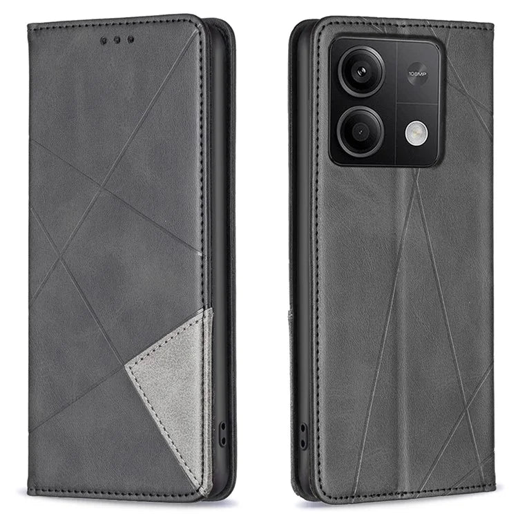 For Xiaomi Redmi Note 13 5G PU Leather Phone Case 2 Card Holders Magnetic Closure