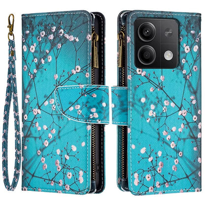 BF03 For Xiaomi Redmi Note 13 5G PU Leather Case Pattern Zipper Pocket Handbag Phone Cover