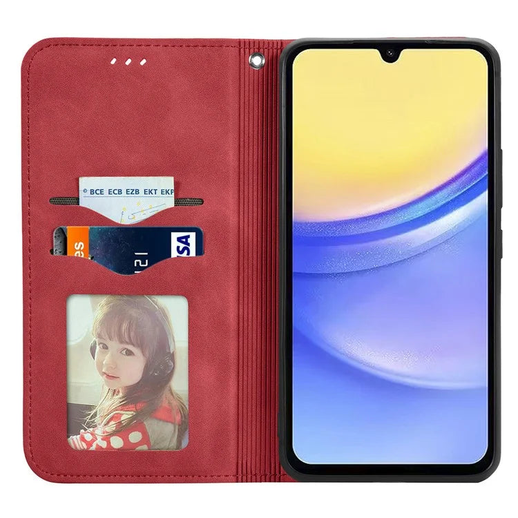 For Samsung Galaxy A15 4G / A15 5G Cover Card Slots Skin-touch Phone Stand Case