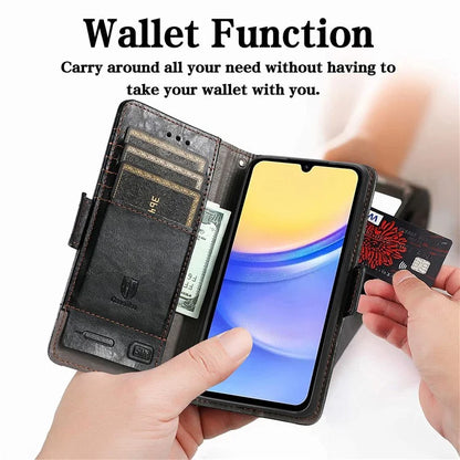 CASENEO 002 Series For Samsung Galaxy A15 4G / A15 5G Cell Phone Case RFID Blocking Stand Cover