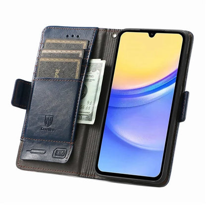 CASENEO 002 Series For Samsung Galaxy A15 4G / A15 5G Cell Phone Case RFID Blocking Stand Cover