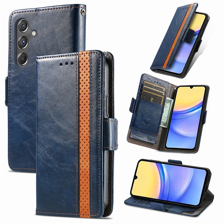 CASENEO 002 Series For Samsung Galaxy A15 4G / A15 5G Cell Phone Case RFID Blocking Stand Cover