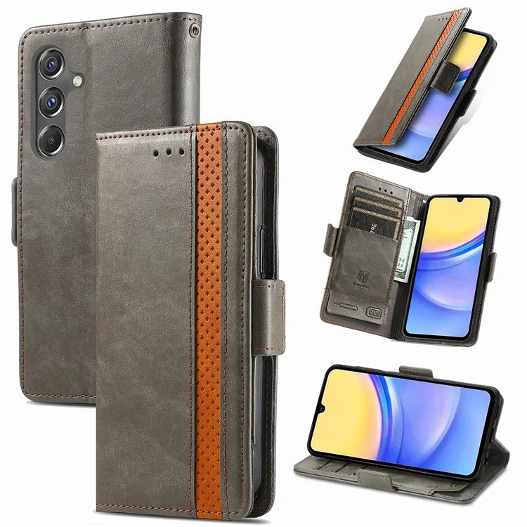 CASENEO 002 Series For Samsung Galaxy A15 4G / A15 5G Cell Phone Case RFID Blocking Stand Cover