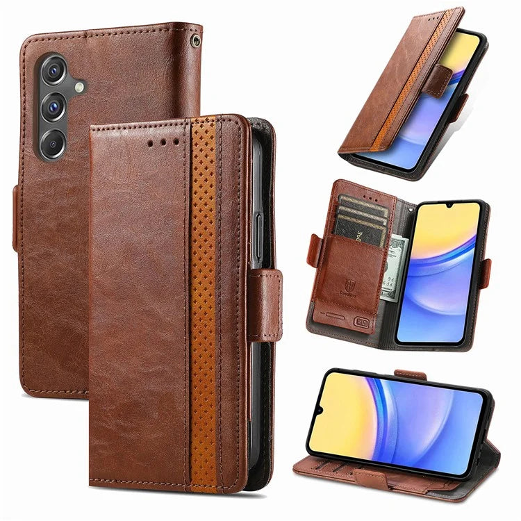 CASENEO 002 Series For Samsung Galaxy A15 4G / A15 5G Cell Phone Case RFID Blocking Stand Cover