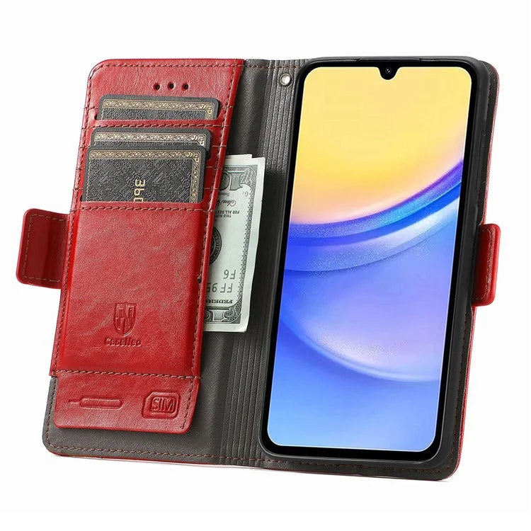 CASENEO 002 Series For Samsung Galaxy A15 4G / A15 5G Cell Phone Case RFID Blocking Stand Cover