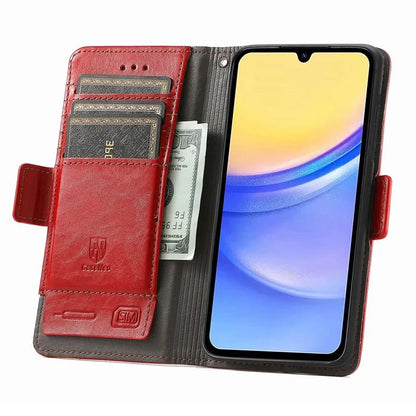 CASENEO 002 Series For Samsung Galaxy A15 4G / A15 5G Cell Phone Case RFID Blocking Stand Cover