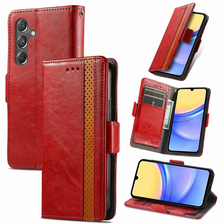 CASENEO 002 Series For Samsung Galaxy A15 4G / A15 5G Cell Phone Case RFID Blocking Stand Cover