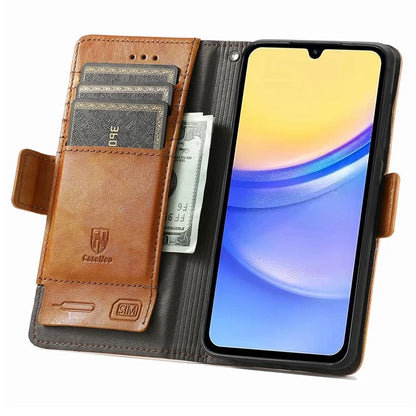 CASENEO 002 Series For Samsung Galaxy A15 4G / A15 5G Cell Phone Case RFID Blocking Stand Cover