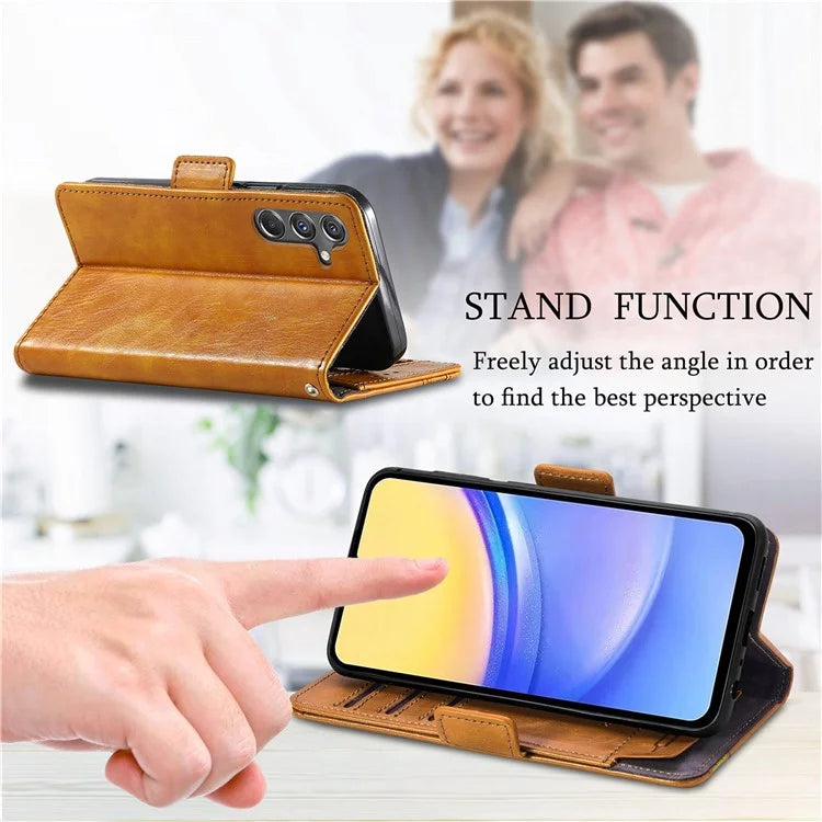 CASENEO 002 Series For Samsung Galaxy A15 4G / A15 5G Cell Phone Case RFID Blocking Stand Cover