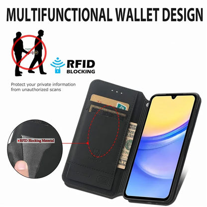 CASENEO 001 Series for Samsung Galaxy A15 4G / 5G Pattern Case RFID Blocking Protection