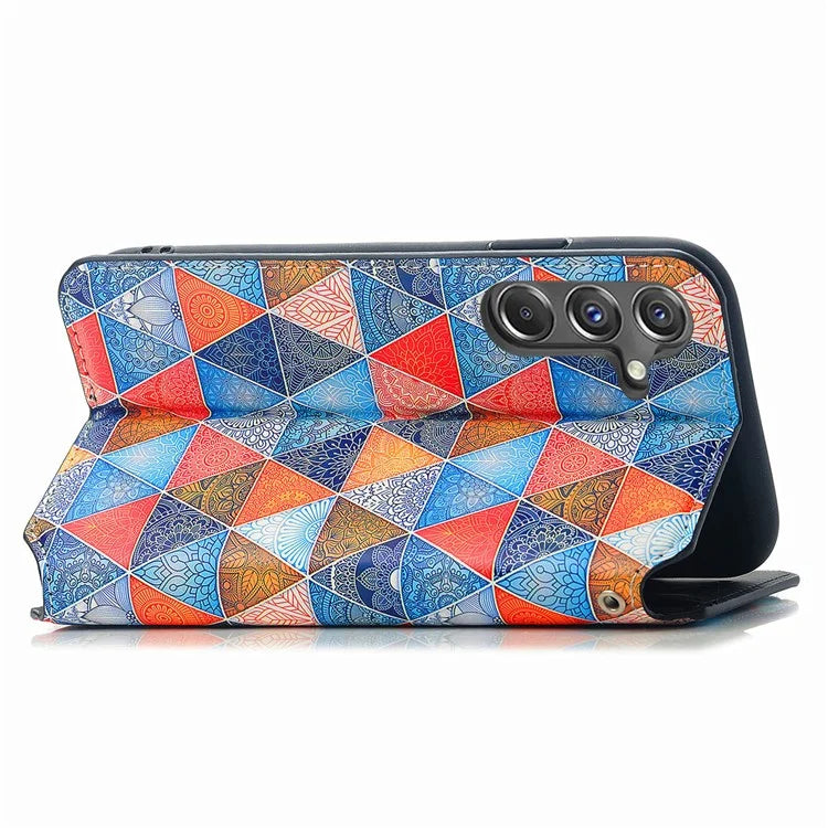 CASENEO 001 Series for Samsung Galaxy A15 4G / 5G Pattern Case RFID Blocking Protection / Mandala