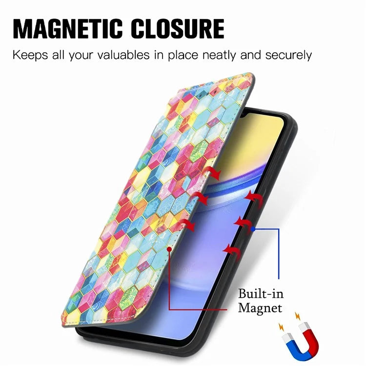 CASENEO 001 Series for Samsung Galaxy A15 4G / 5G Pattern Case RFID Blocking Protection