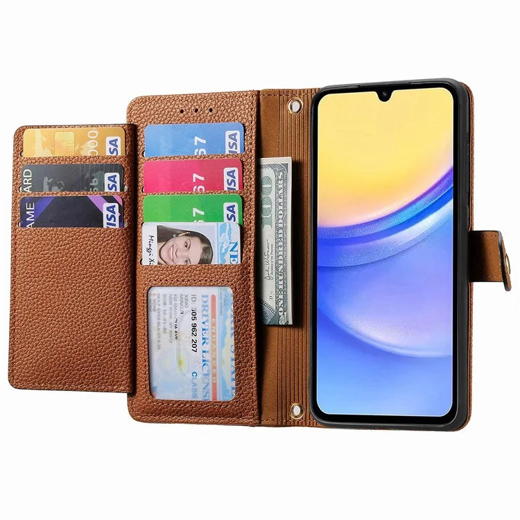 For Samsung Galaxy A15 4G / 5G Phone Case Heart Pattern Leather RFID Blocking Cover
