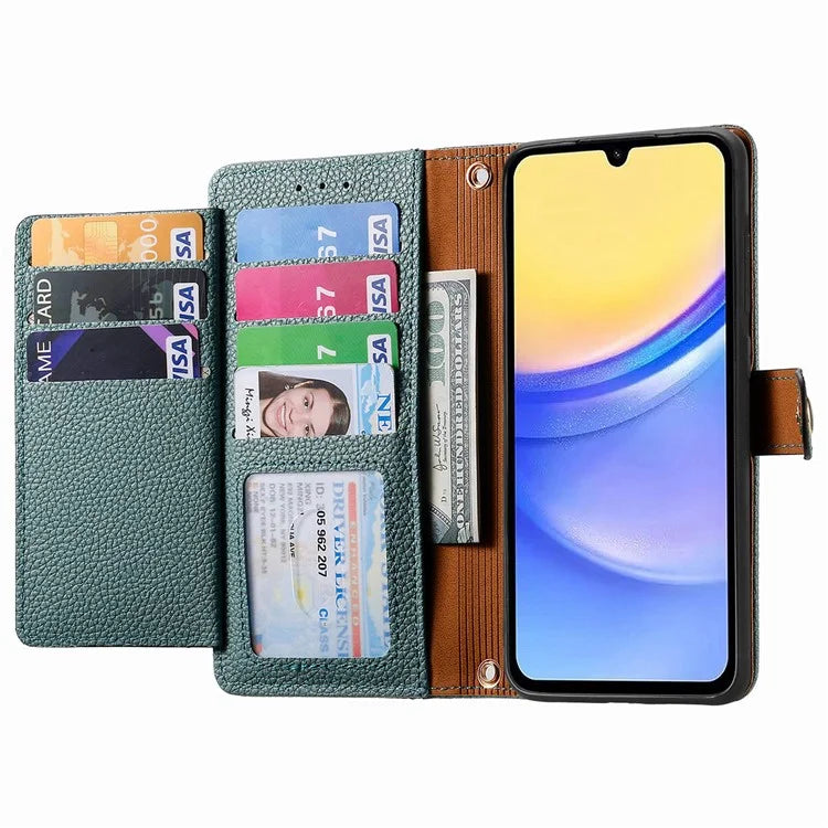 For Samsung Galaxy A15 4G / 5G Phone Case Heart Pattern Leather RFID Blocking Cover