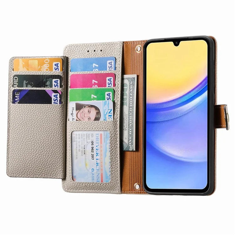 For Samsung Galaxy A15 4G / 5G Phone Case Heart Pattern Leather RFID Blocking Cover