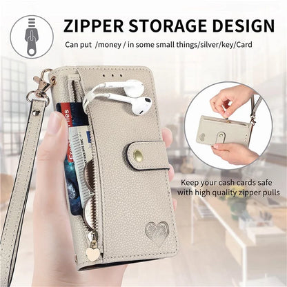 For Samsung Galaxy A15 4G / 5G Phone Case Heart Pattern Leather RFID Blocking Cover