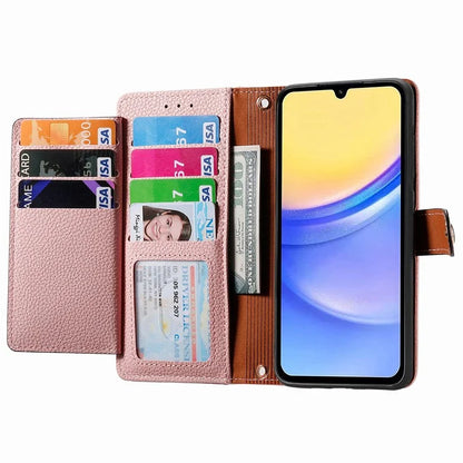 For Samsung Galaxy A15 4G / 5G Phone Case Heart Pattern Leather RFID Blocking Cover