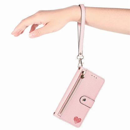 For Samsung Galaxy A15 4G / 5G Phone Case Heart Pattern Leather RFID Blocking Cover