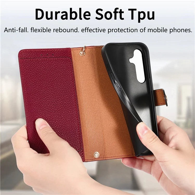 For Samsung Galaxy A15 4G / 5G Phone Case Heart Pattern Leather RFID Blocking Cover