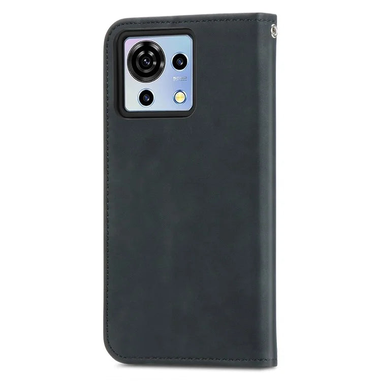 Phone Stand Case for ZTE Blade V50 Vita Shell Skin-touch PU Leather Cover