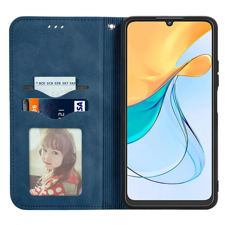 Phone Stand Case for ZTE Blade V50 Vita Shell Skin-touch PU Leather Cover