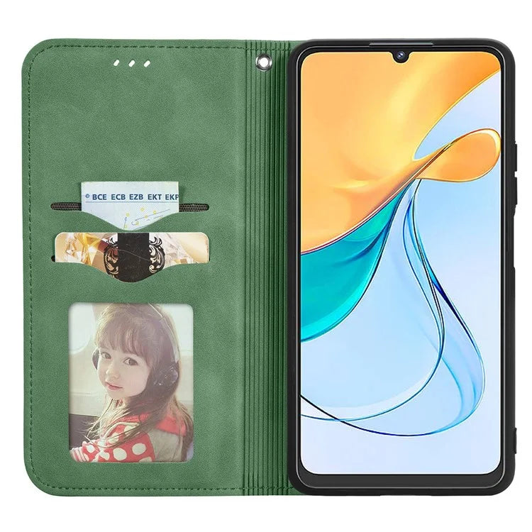 Phone Stand Case for ZTE Blade V50 Vita Shell Skin-touch PU Leather Cover